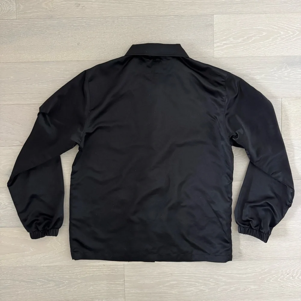 Stussy Black Satin Coaches Jacket with Snap Closure - Size Small - Picture 2 of 6